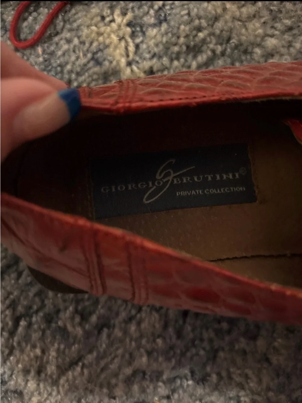 Giorgio Brutini Red Textured Lace-Up Oxfords